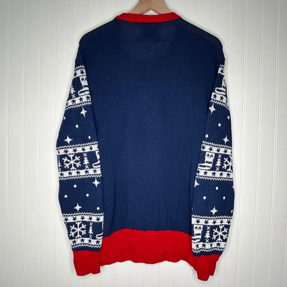 Hybrid Mens Ugly Christmas Sweater 2XL Santa Eagle USA Flag Patriotic Holiday